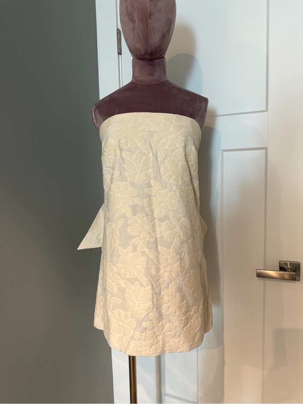 Anthropologie Cream Textured Fabric Top